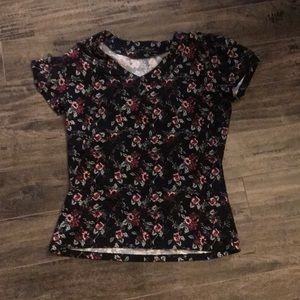 Black Floral Tee